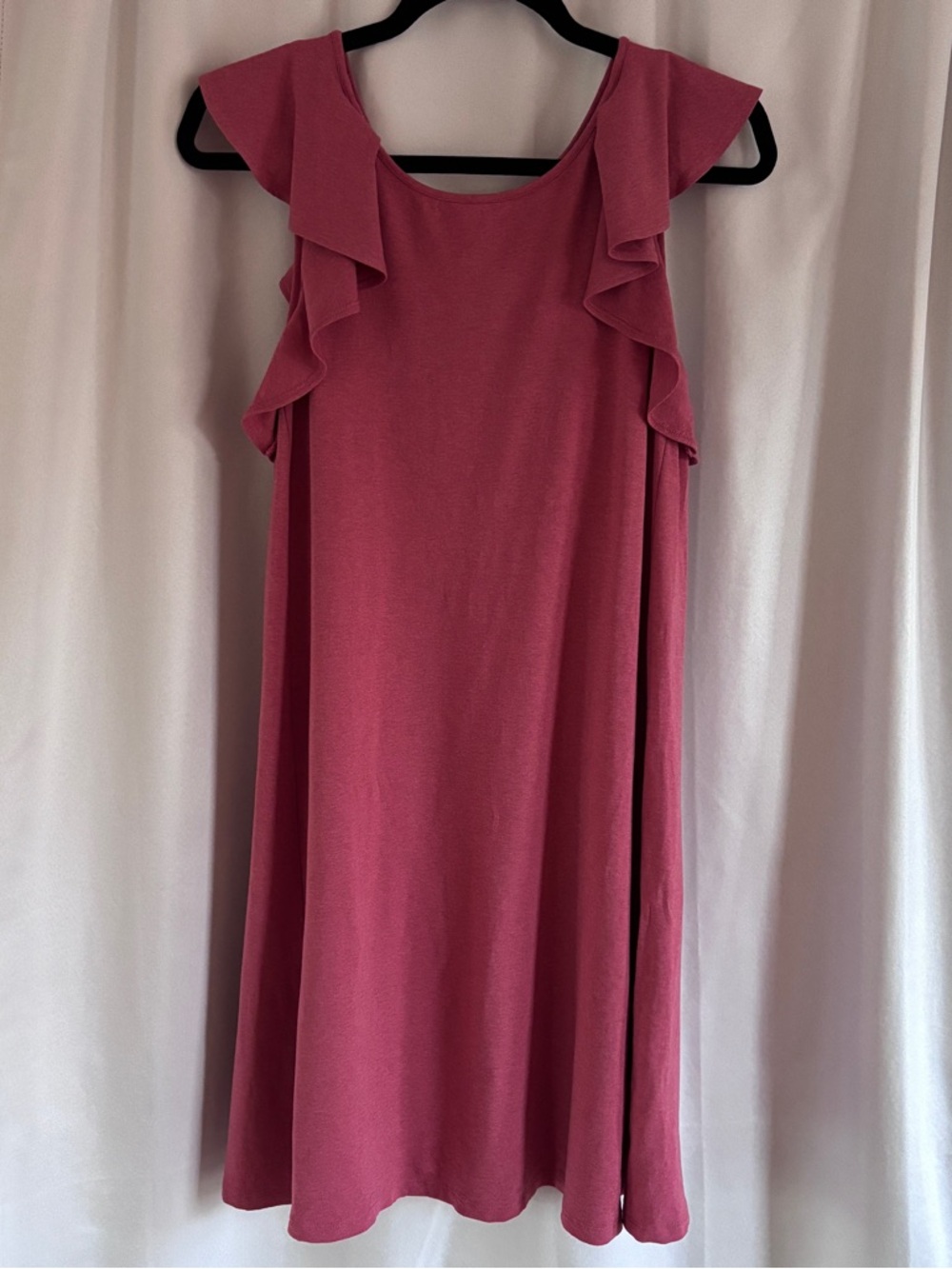 LOFT Ruffle Shoulder Tank Dress - Salmon ~ Size Medium ~ Graduation, Party, Work